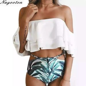 Doubledeck flouncing Swimsuit Push Up Bathing Suit